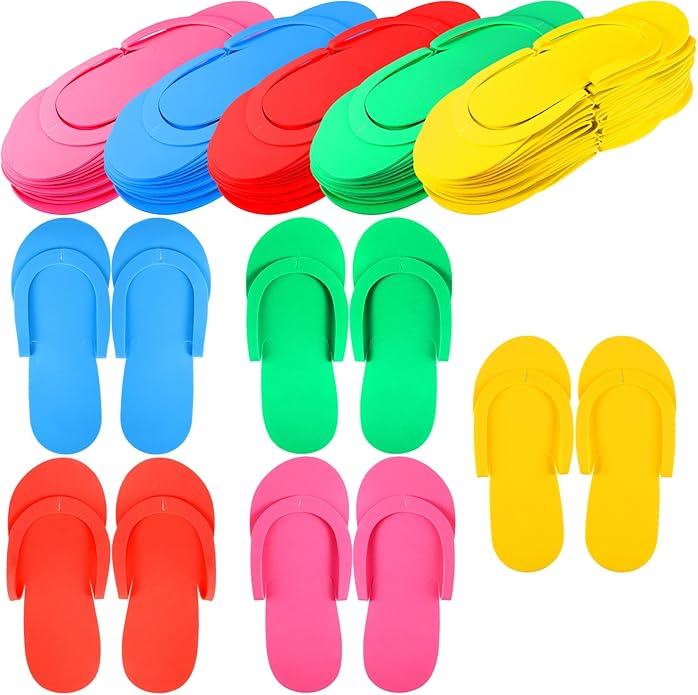 12 Pairs Disposable Pedicure Slippers and Toe Separators