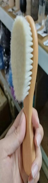 Wool handle wood beard brush